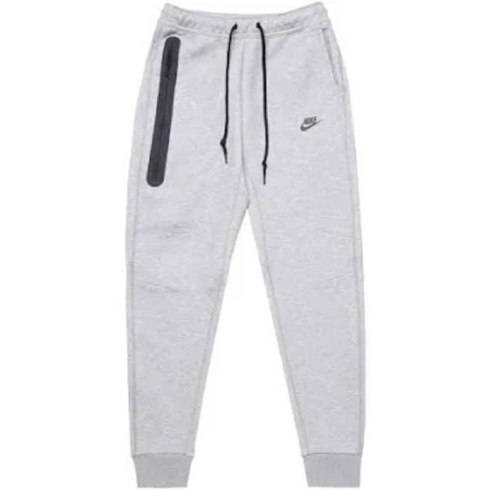 Nike Men's Light Gray Joggers with Black Accents